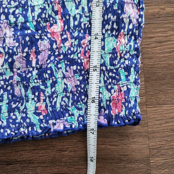 Poupette St Barth Smock Top M/L Off Shoulders Floral Cropped Beach Resortwear - Picture 8 of 8